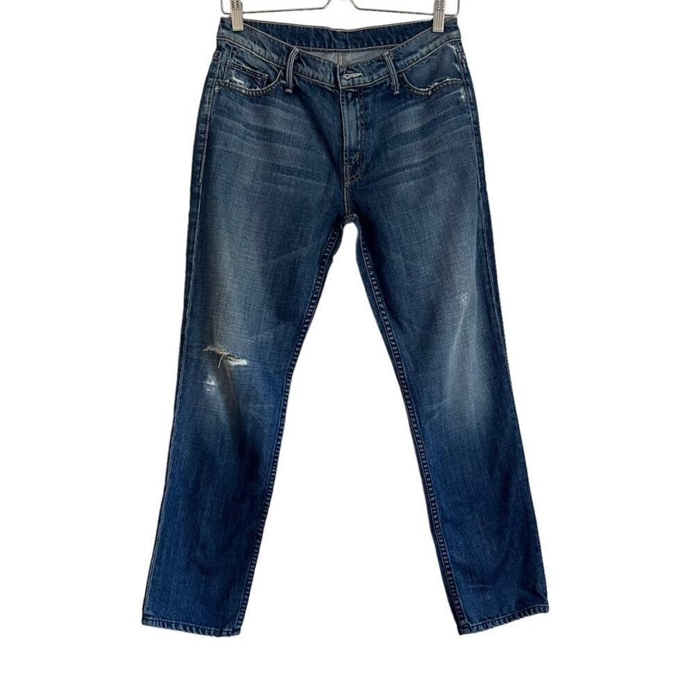 Mother Denim Distressed Straight Leg Jeans